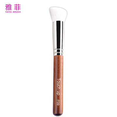 comprare F09 Spazzola di trucco per capelli di capra naturali bianchi densi e pelosi Spazzola di trucco in polvere fabbricazione online