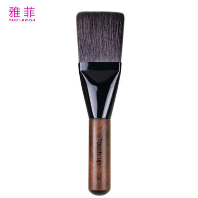 comprare T02 Personalizzazione Pelle animali Pelle di trucco spazzole spazzole in polvere piatta Strumenti cosmetici fabbricazione online