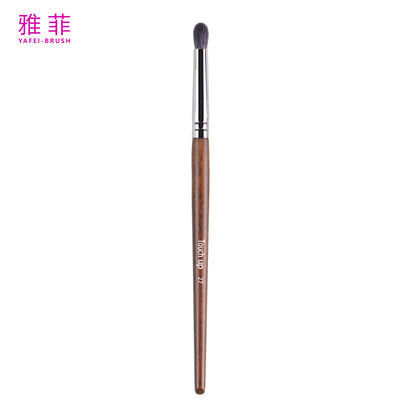 comprare TOUCH UP 27 Logo personalizzato Capelli di animali Rame di rame Ferrule Maniglia di legno Miscelazione spazzola ombrello con maniglia durevole fabbricazione online