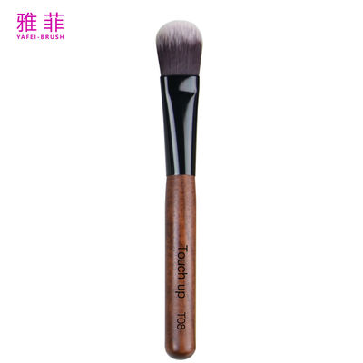 comprare T08 Materiale vegetariano sintetico multifunzionale fondamento singolo spazzola di trucco tubo di rame maniglia di legno fabbricazione online