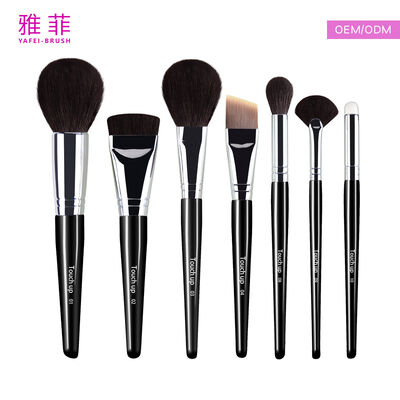acquistare Set di spazzole per il trucco con logo personalizzato in forma di lingua media Classic Sable Hair Blending Brush With Leather Package fabbricazione online