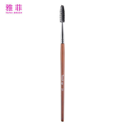 TOUCH UP 31 Ciglia spirale sopracciglio ricci spazzola Logo personalizzato Ferrule di rame Maniglia di legno qualità premium